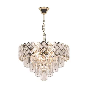 Kaja Toscana Gold lampa wisząca 8x40W złoty/kryształ K-8171 - Lampy sufitowe - miniaturka - grafika 1