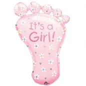 Balony i akcesoria - Amscan Balon foliowy "Stópka", różowa, 32" SHP 0769001-P30 - miniaturka - grafika 1