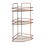 Półki łazienkowe - 3-poziomowa narożna półka łazienkowa Metaltex Copper - miniaturka - grafika 1