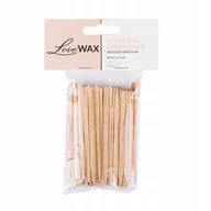 Pozostałe akcesoria kosmetyczne - Allepaznokcie Szpatułki drewniane jednorazowe do wosku depilacji LoveWax 100 szt - miniaturka - grafika 1