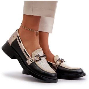 Skórzane Mokasyny Półbuty Damskie Maciejka 06493-01 Czarne - Mokasyny damskie - miniaturka - grafika 1