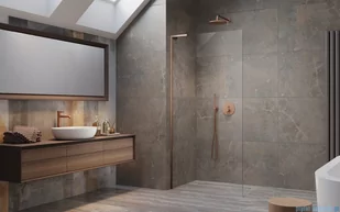 Radaway Modo SL II Brushed Copper kabina Walk-in 95x200 lewa szczotkowana miedź 10319095-93-01L - Kabiny prysznicowe - miniaturka - grafika 3