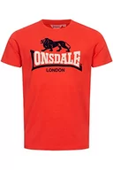 Koszulki męskie - Lonsdale LUBCROY T-shirt męski, regularny krój, Red/Navy/Sand, XL 117365 - miniaturka - grafika 1
