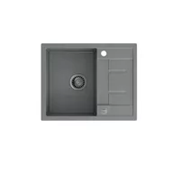 Zlewozmywaki - QUADRON MORGAN 116 szary metalik + odpływ stalowy (HB8210U5-BS) HB8210U5-BS - miniaturka - grafika 1