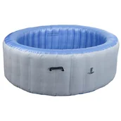 Baseny ogrodowe - Wir HWC-N97, basen zastępczy dla 5 osób, wewnętrzny/zewnętrzny nadmuchiwany laminowany PVC, okrągły Ø198cm, szaro-niebieski - miniaturka - grafika 1