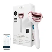 Pozostałe urządzenia kosmetyczne - Geske, Roller do mezoterapii igłowej twarzy i ciała 8w1 z aplikacją, złota - miniaturka - grafika 1