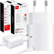Ładowarki do telefonów - Ładowarka sieciowa USB-C typ C PD Premium szybka 45W 3A + Kabel Type-C 1M Alogy Biała - miniaturka - grafika 1