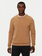 Swetry męskie - Tommy Hilfiger Sweter Essential MW0MW36347 Brązowy Regular Fit - miniaturka - grafika 1