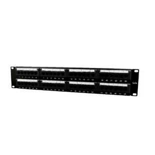 Gembird PATCH PANEL 48 PORT 2U KAT.6 Z PÓŁKĄ NPP-C648CM-001 - Szafy rack - miniaturka - grafika 1