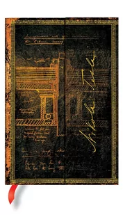Notes Embellished Manuscripts Tesla,Sketch of a Turbine Mini Lined - Szkolne artykuły papiernicze - miniaturka - grafika 1