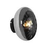 Lampy ścienne - QAZQA Kinkiet Art Deco czarny z dymionym szkłem - Ayesha - miniaturka - grafika 1