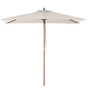 Parasole ogrodowe - Beliani Parasol ogrodowy 144 x 195 cm beżowy FLAMENCO 58129 - miniaturka - grafika 1