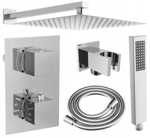 Mexen Cube DR02 zestaw prysznicowy podtynkowy z deszczownicą 25 cm, chrom - 77502DR0225-00 - Baterie podtynkowe - miniaturka - grafika 1