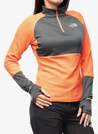Bluzy sportowe damskie - Damska bluza The North Face 1-4 Zip Run Fleece - orange/grey - miniaturka - grafika 1