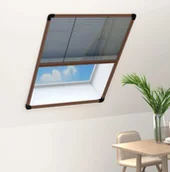 Moskitiery - Plisowana moskitiera do okien aluminiowa brązowa 80x100 cm - miniaturka - grafika 1