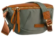 Nerki - Zielona miejska nerka damska z nylonu PETERSON saszetka na ramię crossbody lekka funkcjonalna modna na suwak kieszonki szeroki regulowany pasek - miniaturka - grafika 1