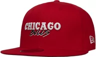 Czapki i chusty sportowe męskie - Czapka 9Fifty NBA Script Team Bulls by New Era, czerwony, S/M (54-57 cm) - miniaturka - grafika 1