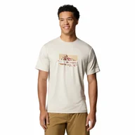 Koszulki męskie - Męska koszulka szybkoschnąca Columbia Kwick Hike Graphic Short Sleeve dark stone heather - L - miniaturka - grafika 1