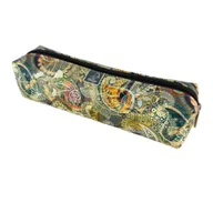 Piórniki - Piórnik szkolny młodzieżowy prostokąt kostka Paisley Gold - miniaturka - grafika 1