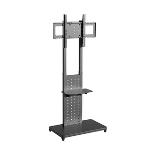 Mobilny stojak na telewizor z regulacją wysokości w zakresie 130-160 cm, obsługuje telewizory 32"-65", czarny - Uchwyty do telewizora - miniaturka - grafika 1
