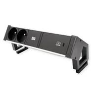 Gniazdka elektryczne - BACHMANN DESK2 ALU BLACK 2xUTE 1xUSBC 60W 0.2m GST18 - miniaturka - grafika 1