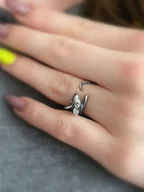 Pierścionki - Szara myszka - pierścionek regulowany - miniaturka - grafika 1