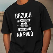 Koszulki męskie - TEMU Wesoła Męska Koszulka z Krótkim Rękawem w Kolorze Granatowym z Grafiką Piwa i Tekstem Polskim - Lekki Oddychający Materiał na , Możliwość Prania - miniaturka - grafika 1