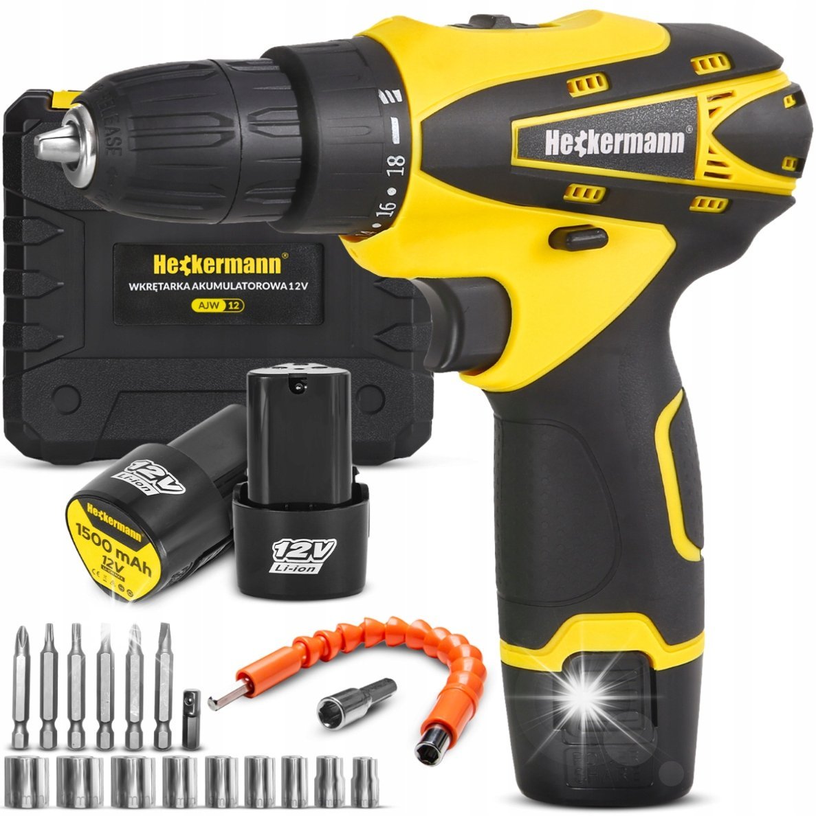 Heckermann WIERTARKO WKRĘTARKA AKUMULATOROWA 2xAKUMULATOR 12V