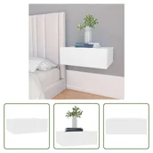 Szafki nocne - The Living Store Wisząca szafka nocna biała 40x30x15 cm materiał drewnopochodny - miniaturka - grafika 1