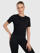 Koszulki sportowe damskie - 4F Top do jogi i pilatesu szybkoschnący damski - czarny L - miniaturka - grafika 1