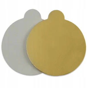 200 szt. Podkład pod monoporcje Bankietówka 8 cm ZŁOTY gładki brzeg OKRĄGŁY - Dodatki do ciast w proszku - miniaturka - grafika 1