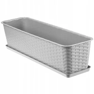 Doniczka Balkonowa Skrzynka Podstawka Szara 60Cm - Donice - miniaturka - grafika 1