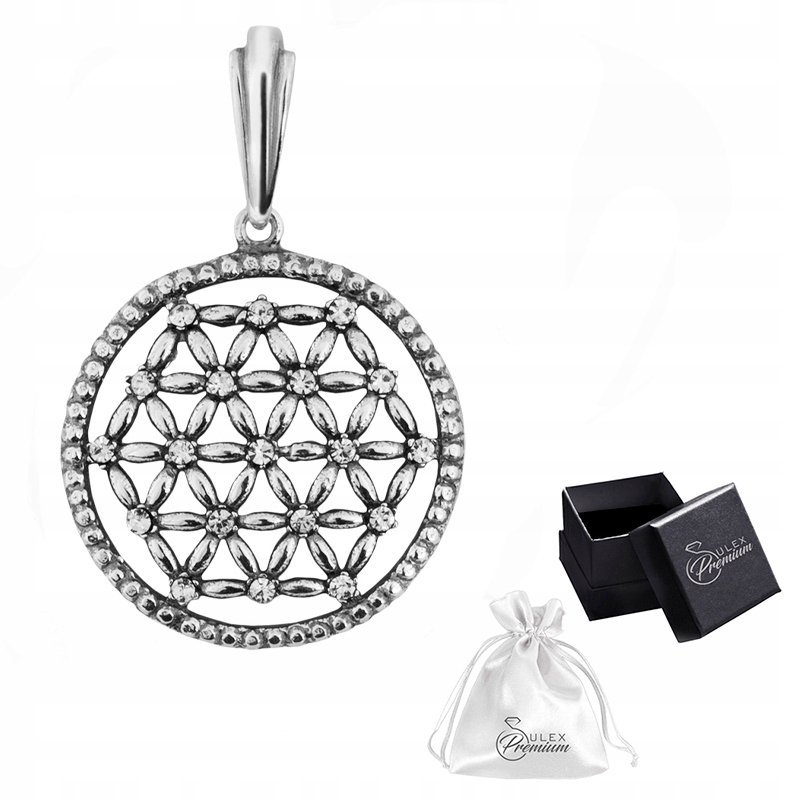 Zawieszka Wisiorek srebro pr. 925 Kwiat Życia z Cyrkoniami