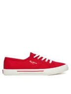 Trampki damskie - Pepe Jeans Tenisówki Brady Basic W PLS31287 Czerwony - miniaturka - grafika 1