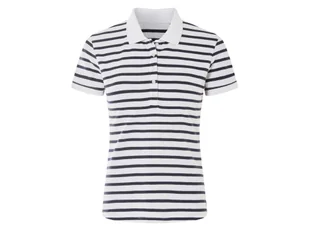 esmara® T-shirt polo damski z bawełną (W paski/ biały, L(44/46)) - Koszulki i topy damskie esmara® T-shirt polo damski z bawełną (W paski/ biały, L(44/46)) - Koszulki i topy damskie - miniaturka - grafika 1