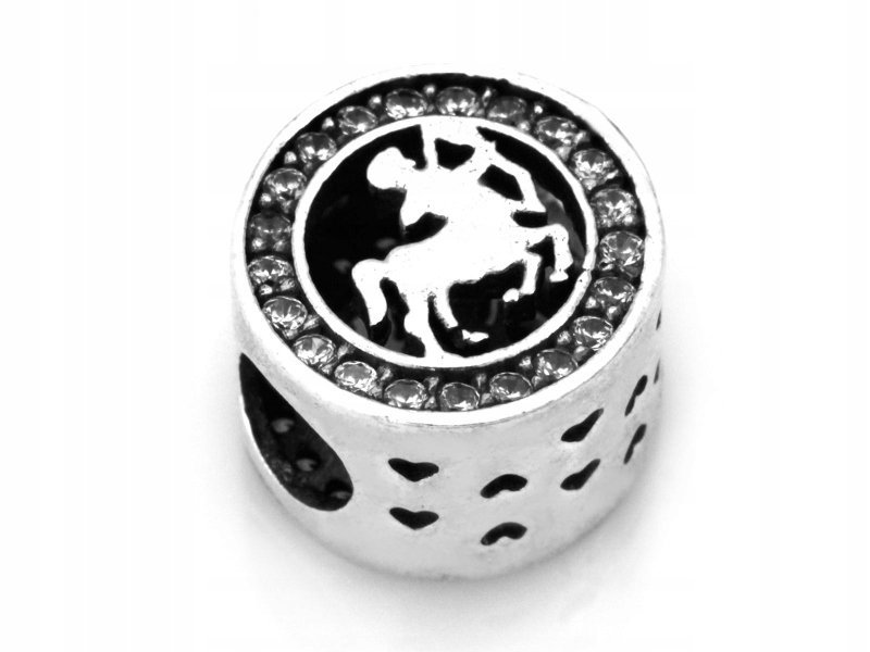 Zawieszka srebrna 925 z cyrkoniami strzelec do bransoletki beads 2.68g