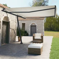 Markizy - vidaXL Zestaw słupków do markizy, antracytowy, 450x245 cm, żelazo - miniaturka - grafika 1