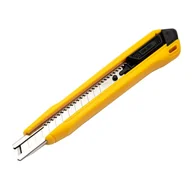 Nożyce i sekatory - Nożyk z łamanym ostrzem Deli Tools EDL009B, SK4, 9mm (żółty) - miniaturka - grafika 1