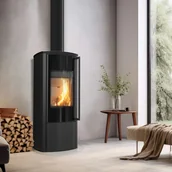 Piece wolnostojące - Kratki Piec wolnostojący stalowy KOZA AB ENYO R 5,5 kW Ø 100/150 - miniaturka - grafika 1