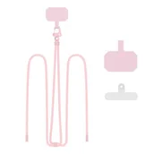 Pozostałe akcesoria do telefonów - Smycz do telefonu TECH-PROTECT C5S Rope Crossbody Strap Jasnoróżowy - miniaturka - grafika 1