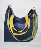 Torebki damskie - TORBA HOBO XXL - kobalt, żółty, limonka - miniaturka - grafika 1