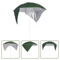 Parasole ogrodowe - The Living Store Parasol plażowy ze ściankami bocznymi - zielony - 215 cm - Parasol Ogrodowy - miniaturka - grafika 1