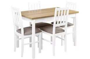 Zestaw stół z krzesłami biały do kuchni jadalni X005 - Stoły z krzesłami - miniaturka - grafika 1