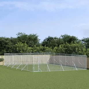 vidaXL Kojec zewnętrzny dla psa, 8x12x2 m, stal galwanizowana - Sprzęt podróżny i transportery dla psów - miniaturka - grafika 1