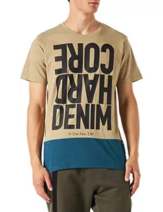 G-STAR RAW Hcd Color Block R T t-shirt męski, beżowy/khaki (Tree House C372-c941), XL - Koszulki męskie - miniaturka - grafika 1