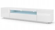 Szafki RTV - Szafka Rtv Aura 200 biały mat biały połysk Led - miniaturka - grafika 1