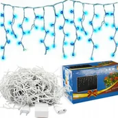 Oświetlenie świąteczne - Lampki sople kurtyna świetlna 100 LED NIEBIESKIE - miniaturka - grafika 1