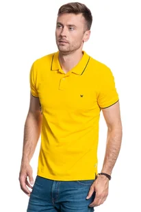 MĘSKIE POLO WRANGLER SS PIQUE POLO LEMON CHROME W7D5K4Y07 112131761 - Wrangler - Koszulki męskie - miniaturka - grafika 1