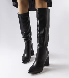 Czarne kozaki na słupku Medicina-40 - Botki damskie - miniaturka - grafika 1