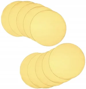Podkład pod tort 14 cm okrągły złoty monoporcje podkładka pod tort 10szt - Dodatki do ciast w proszku - miniaturka - grafika 1